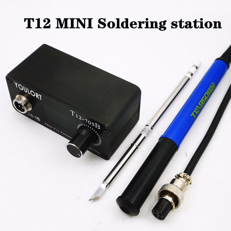 Soldering Station T12 Oled - MINI T12-705B การประสาน สถานีเหล็ก OLED บัดกรีไฟฟ้าเชื่อมเหล็กเคล็ดลับ