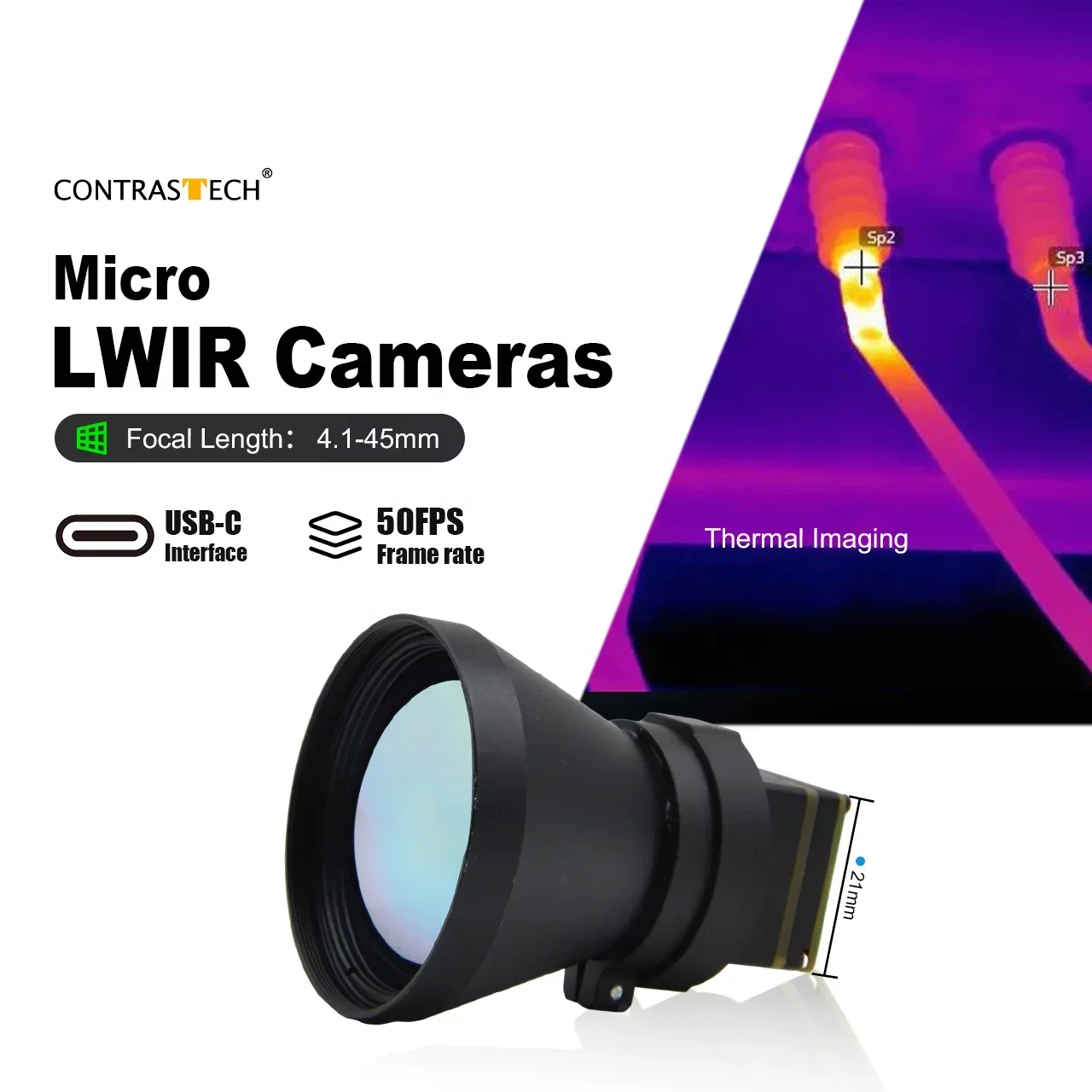 Thermal Imaging Camera Module Flir - โมดูลกล้องอินฟราเรด LWIR ความละเอียดสูง 640x512 50Hz USB/Mipi