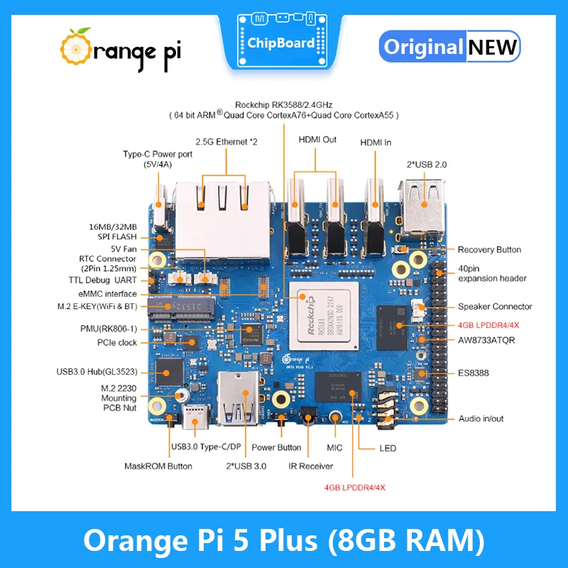 Orange Pi 5 Plus 8GB RAM RK358 - Orange Pi 5 Plus 16Gb บทวิจารณ์และราคา